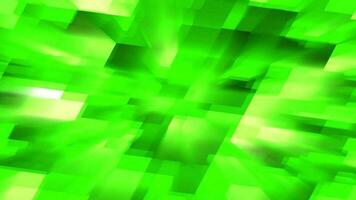 3D abstract digital technology animated green light on green background. video