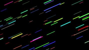 Speed Neon multicolored Fluorescent blackground Animation on black background video