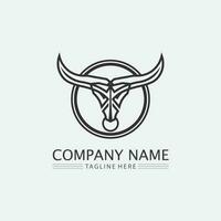 Bull buffalo head cow animal  mascot logo design vector for sport horn buffalo animal mammals head logo wild matador