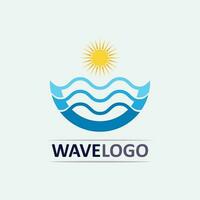 Icono de onda y gota de agua, diseño de ilustraciones vectoriales, logotipo empresarial vector