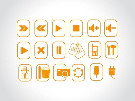 Button icon set vector