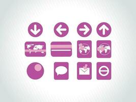 Button icon set vector