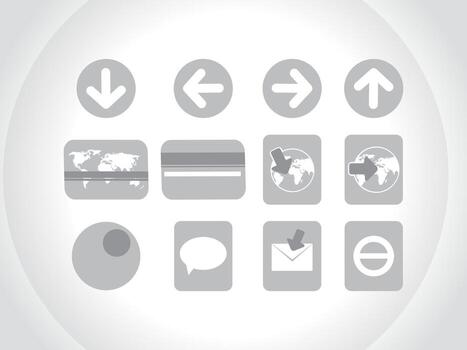 Button icon set vector