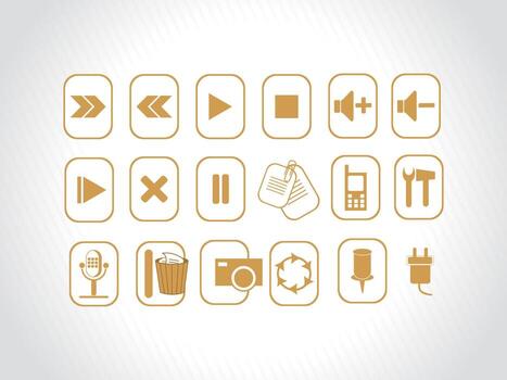 Button icon set vector