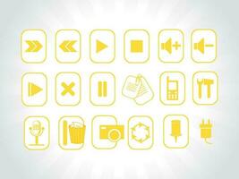 Button icon set vector