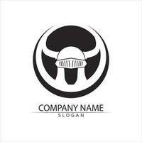 Spartan helmet logo template vector