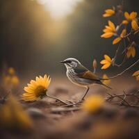 hermosa pájaro en el naturaleza hábitat. fauna silvestre escena desde naturaleza. generativo ai foto