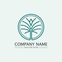 Tree leaf vector and green logo design friendly concept