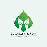 LEAF AND NATURE TREE LOGO FOR BUSINESS VECTOR GREEN PLANT ECOLOGY DESIGN