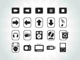 Button icon set vector