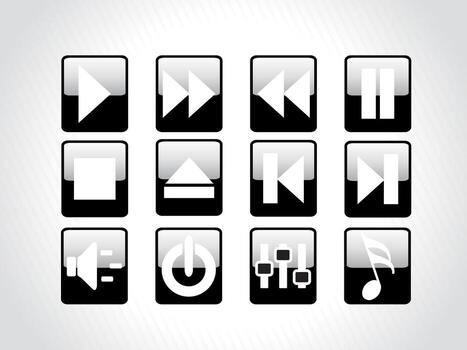 Button icon set vector