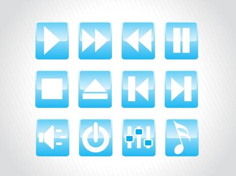 Button icon set vector