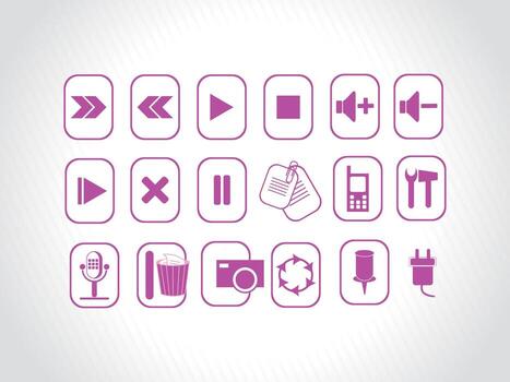 Button icon set vector