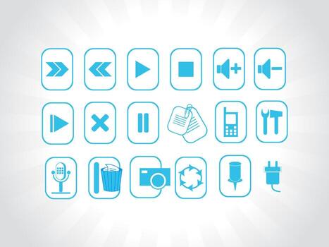 Button icon set vector