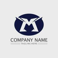 M letter an M font logo design vector identity icon sign