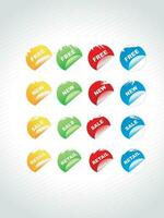 set of color labels, sticker, badges vector