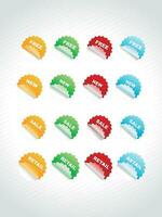 set of color labels, sticker, badges vector