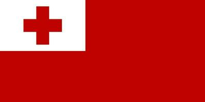 Tonga flag, official colors and proportion. Vector illustration.