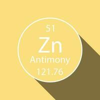 Antimony symbol with long shadow design. Chemical element of the periodic table. Vector illustration.