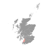 sur ayrshire mapa, Consejo zona de Escocia. vector ilustración.
