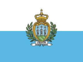 San Marino flag, official colors and proportion. Vector illustration.