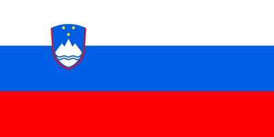 Slovenia flag, official colors and proportion. Vector illustration.