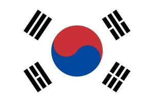 bandera de corea del sur, colores oficiales y proporción. ilustración vectorial vector