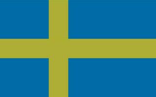 Sweden flag, official colors and proportion. Vector illustration.