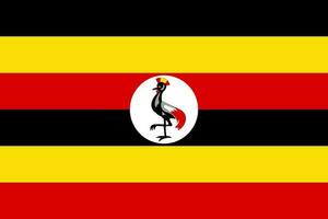 Uganda flag, official colors and proportion. Vector illustration.