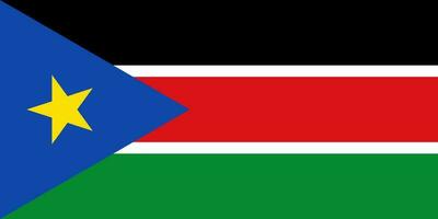 South Sudan flag, official colors and proportion. Vector illustration.