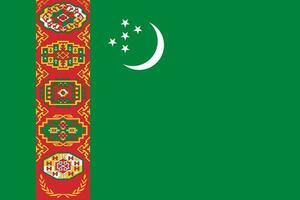 bandera de turkmenistán, colores oficiales y proporción. ilustración vectorial vector