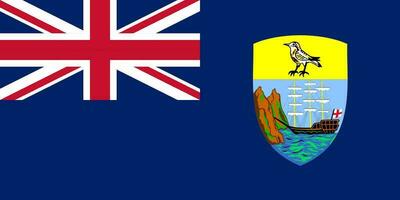 bandera de santa elena, ascensión y tristan da cunha, colores oficiales y proporción. ilustración vectorial vector