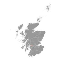 Oeste dunbartonshire mapa, Consejo zona de Escocia. vector ilustración.