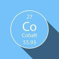 Cobalt symbol with long shadow design. Chemical element of the periodic table. Vector illustration.