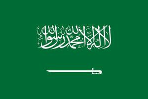 Saudi Arabia flag, official colors and proportion. Vector illustration.