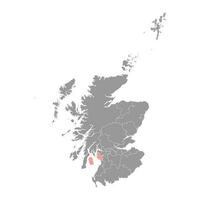 North Ayrshire map, council area of Scotland. Vector illustration.