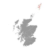 Shetland islas mapa, Consejo zona de Escocia. vector ilustración.