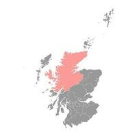 tierras altas mapa, Consejo zona de Escocia. vector ilustración.