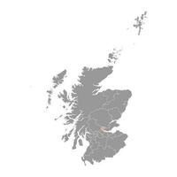 Clackmannanshire map, council area of Scotland. Vector illustration.