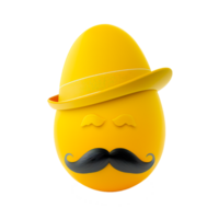 retro Ostern Ei mit Hut Emoji Illustration png generativ ai