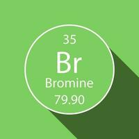 Bromine symbol with long shadow design. Chemical element of the periodic table. Vector illustration.