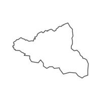 Peja district map, districts of Kosovo. Vector illustration.