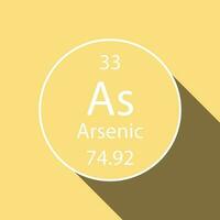 Arsenic symbol with long shadow design. Chemical element of the periodic table. Vector illustration.