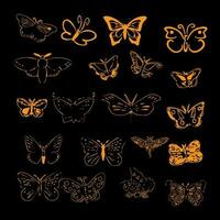 Stencils of beautiful butterflies. vector