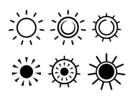 Sun icon or logo. Symbol of weather icon with trendy flat line. vector