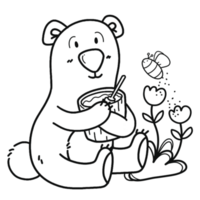 cute line bear png