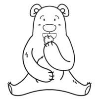 cute line bear png