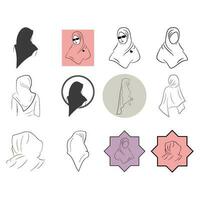 el hijab logo vector ilustración