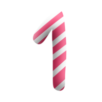 Candy cane number png