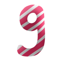 Candy cane number png